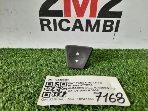 Interruttore Alzacristalli Cruscotto DX 735360837 Fiat Panda II 2004