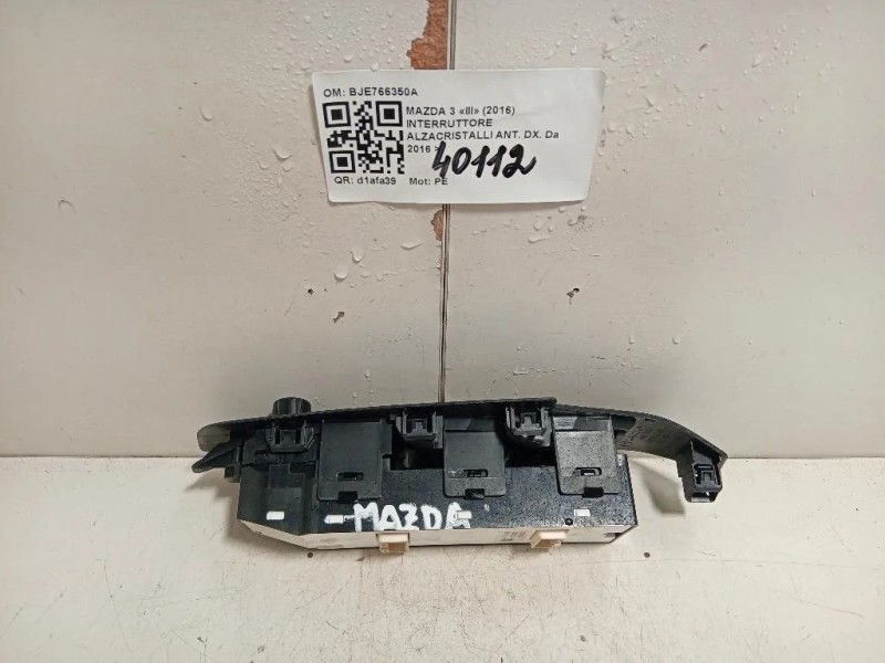 Interruttore Alzacristalli ANT DX BJE766350A Mazda 3 III 2016