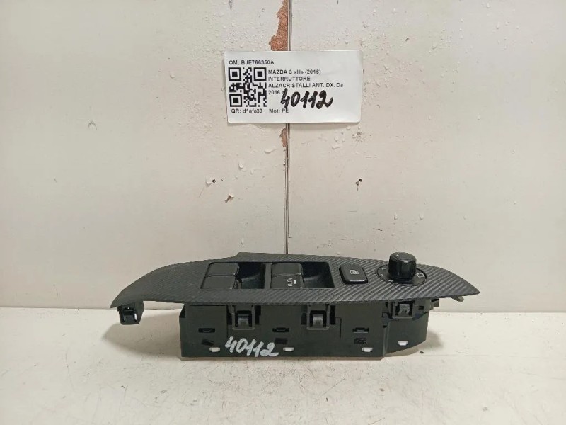 Interruttore Alzacristalli ANT DX BJE766350A Mazda 3 III 2016