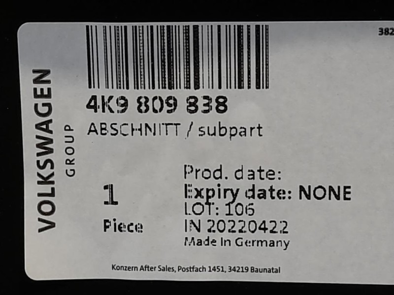 Parafango POST DX PARAFANGO POST DX 4K9809838 Audi A6 4GD Avant 2016