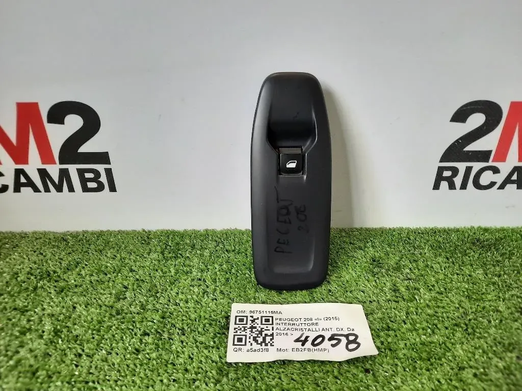 Interruttore Alzacristalli ANT DX 96751115MA Peugeot 208 I 2015
