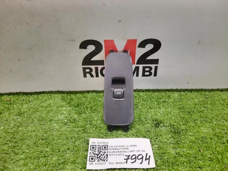 Interruttore Alzacristalli ANT DX 31272012 Volvo XC60 I 2009