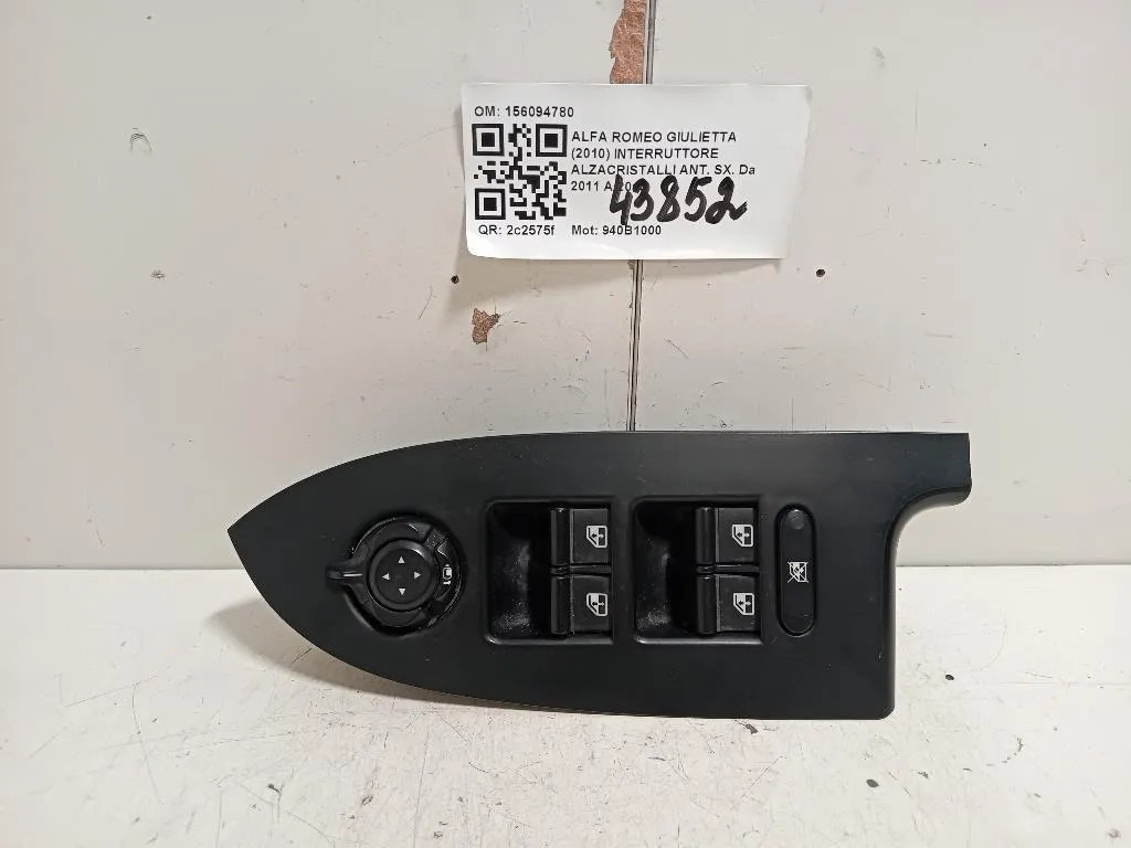 Interruttore Alzacristalli ANT SX 156094780 Alfa Romeo Giulietta 2010