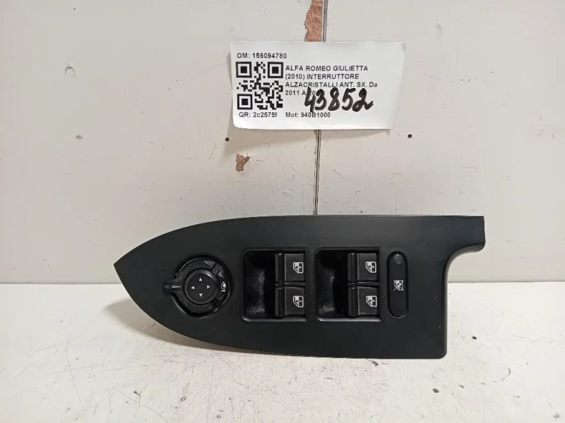 Interruttore Alzacristalli ANT SX 156094780 Alfa Romeo Giulietta 2010