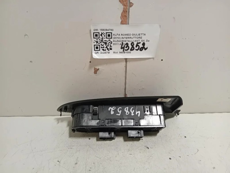 Interruttore Alzacristalli ANT SX 156094780 Alfa Romeo Giulietta 2010