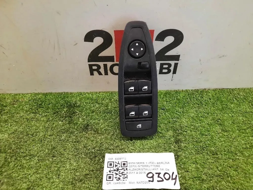 Interruttore Alzacristalli ANT SX 9208110 Bmw Serie 1 F20 Berlina 2012