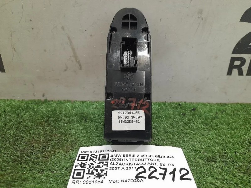 Interruttore Alzacristalli ANT SX 61319217341 Bmw Serie 3 E90 Berlina 2005