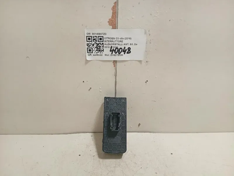 Interruttore Alzacristalli ANT SX 98148907ZD Citroen C3 III 2016