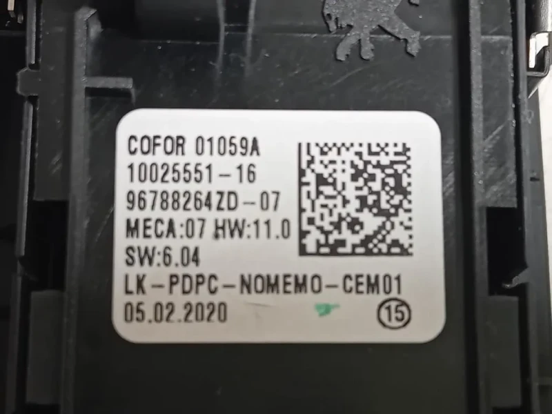 Interruttore Alzacristalli ANT SX 96788264ZD Opel Corsa F 2019