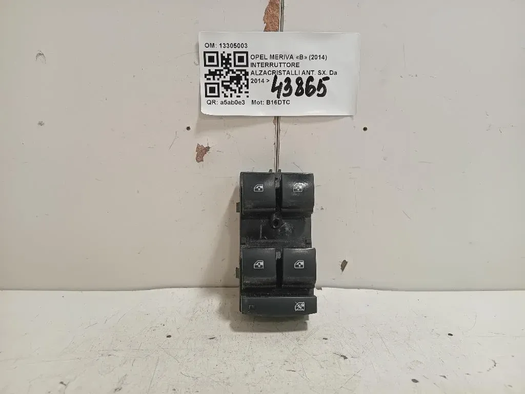 Interruttore Alzacristalli ANT SX 13305003 Opel Meriva B 2014