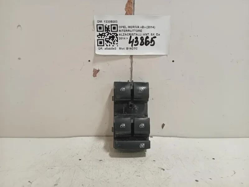 Interruttore Alzacristalli ANT SX 13305003 Opel Meriva B 2014