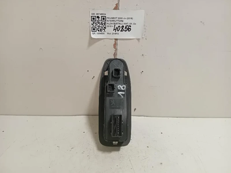 Interruttore Alzacristalli ANT SX 96749624 Peugeot 2008 I 2016