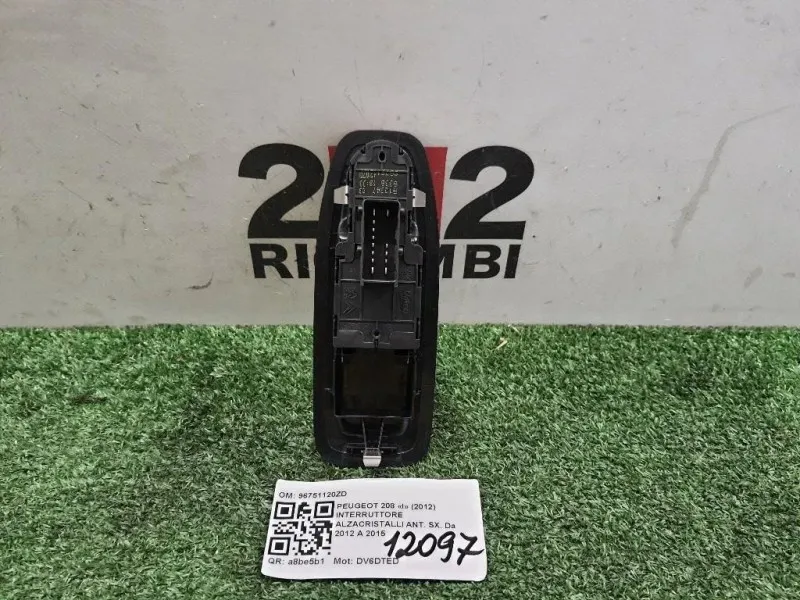 Interruttore Alzacristalli ANT SX 96751120ZD Peugeot 208 I 2012