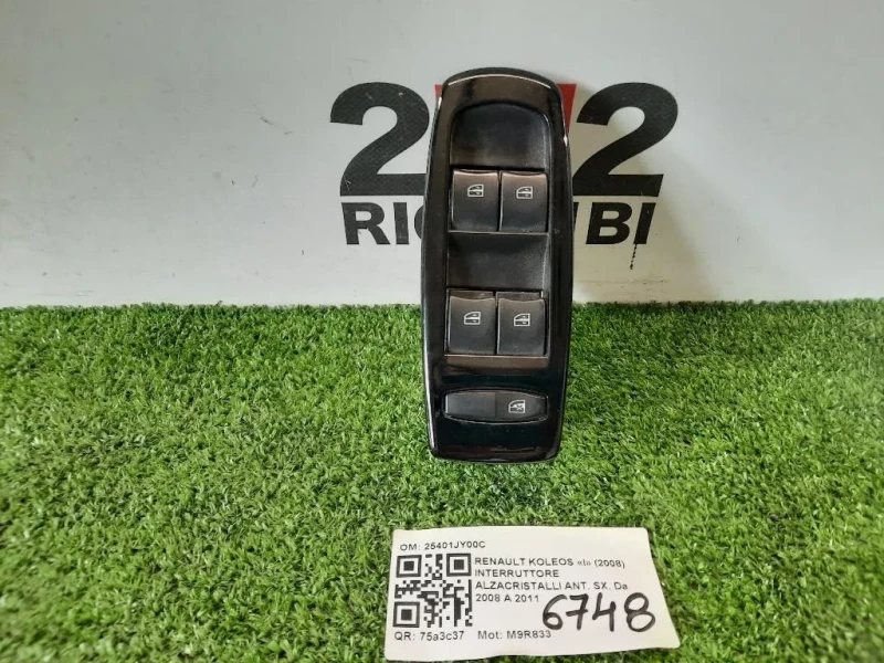 Interruttore Alzacristalli ANT SX 25401JY00C Renault Koleos I 2008