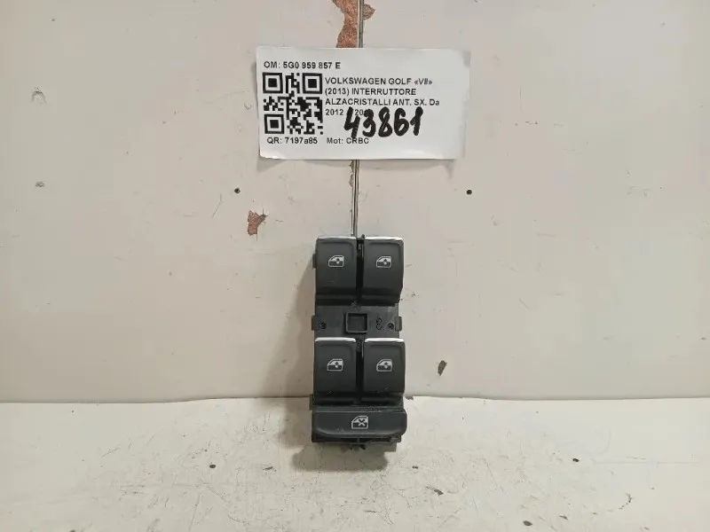 Interruttore Alzacristalli ANT SX 5G0959857E PULSANTIERA Volkswagen GOLF VII 2013