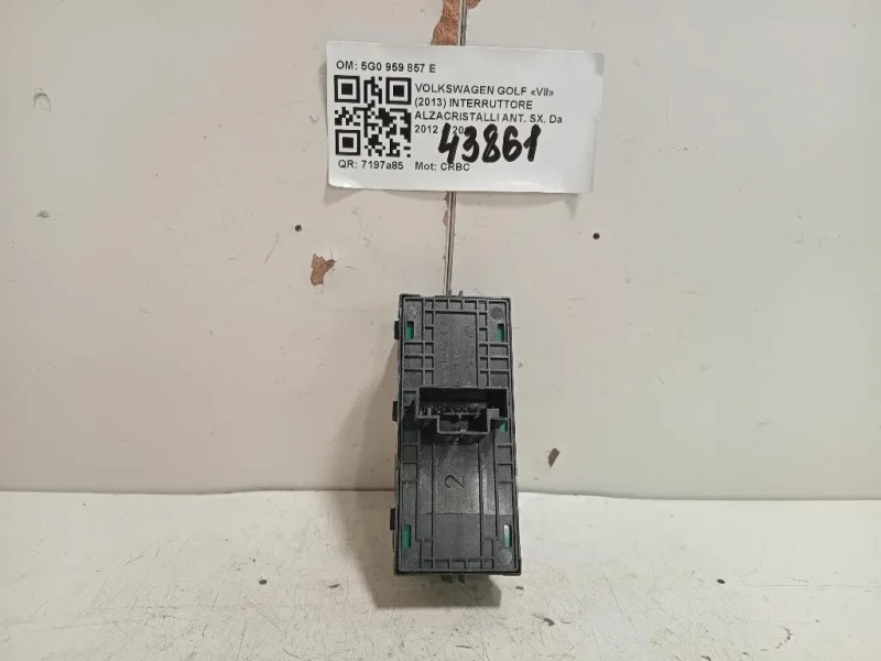 Interruttore Alzacristalli ANT SX 5G0959857E PULSANTIERA Volkswagen GOLF VII 2013