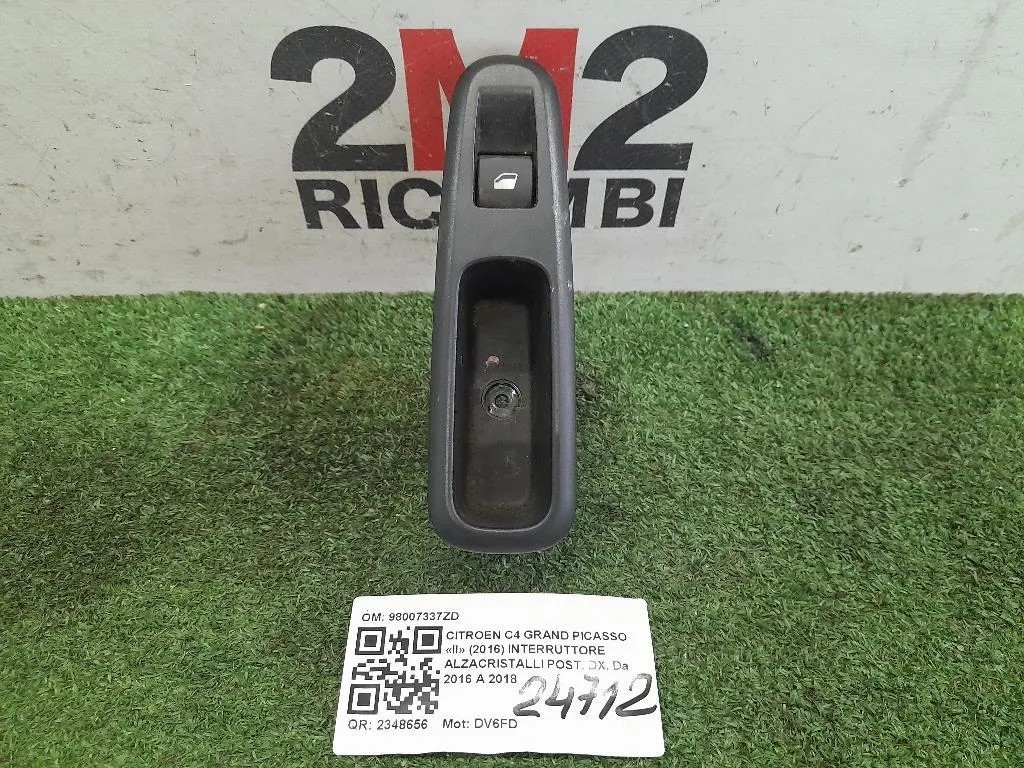 Interruttore Alzacristalli POST DX 98007337ZD Citroen C4 Grand Picasso II 2016