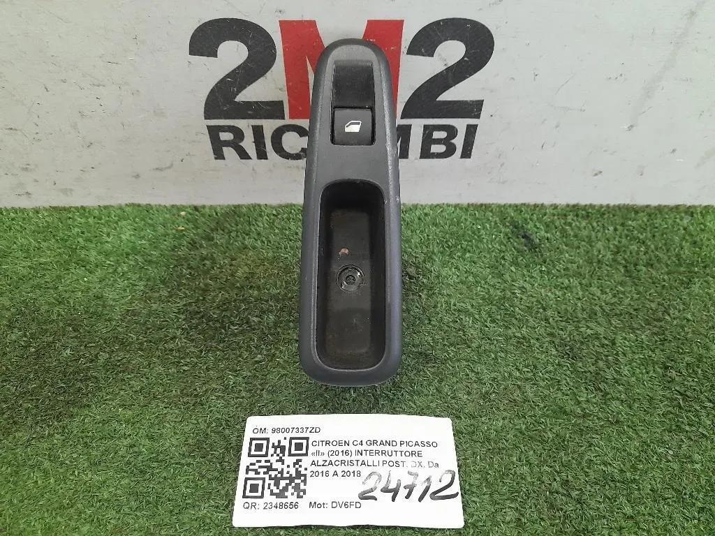 Interruttore Alzacristalli POST DX 98007337ZD Citroen C4 Grand Picasso II 2016