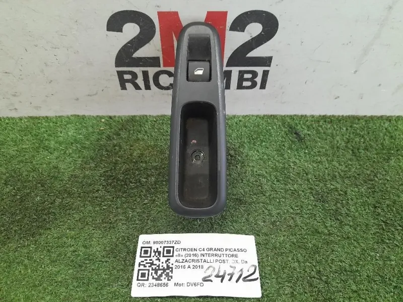 Interruttore Alzacristalli POST DX 98007337ZD Citroen C4 Grand Picasso II 2016