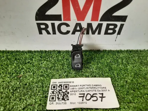 Interruttore Apertura Capote A4518203810 APERTURA CAPOTE Smart Fortwo Cabrio 451 2007