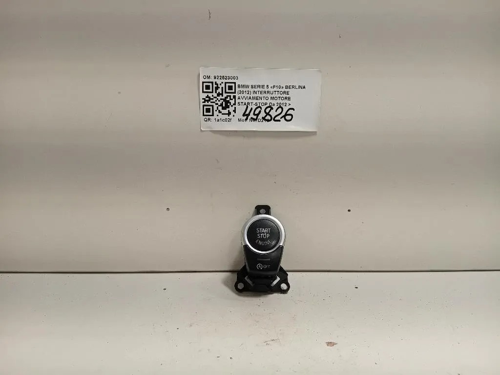 Interruttore Avviamento Motore Start-stop 922523003 Bmw Serie 5 F10 Berlina 2012