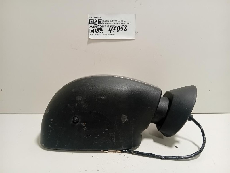 Retrovisore Esterno ANT DX 5 FILI SPECCHIO VETRO SPECCHIETTO Dacia Duster I 2014