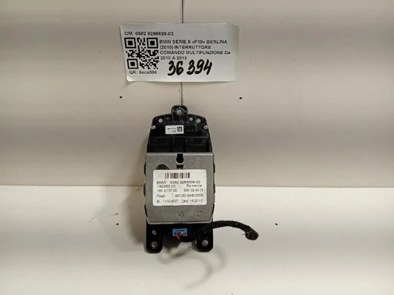 Interruttore Comando Multifunzione 6582 9286699-03 Bmw Serie 5 F10 Berlina 2010
