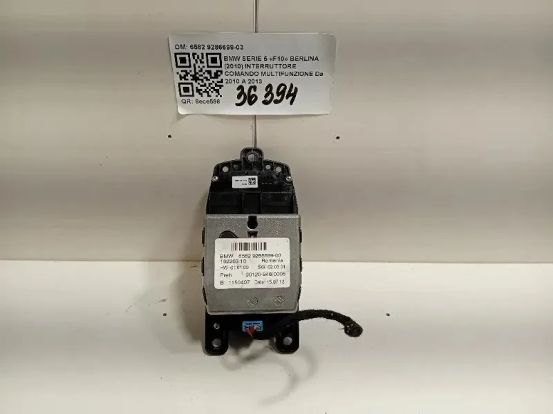 Interruttore Comando Multifunzione 6582 9286699-03 Bmw Serie 5 F10 Berlina 2010