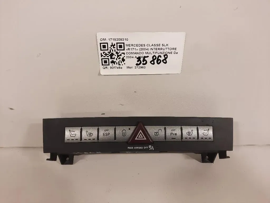 Interruttore Comando Multifunzione 1718208310 Mercedes Classe SLK R171 2004