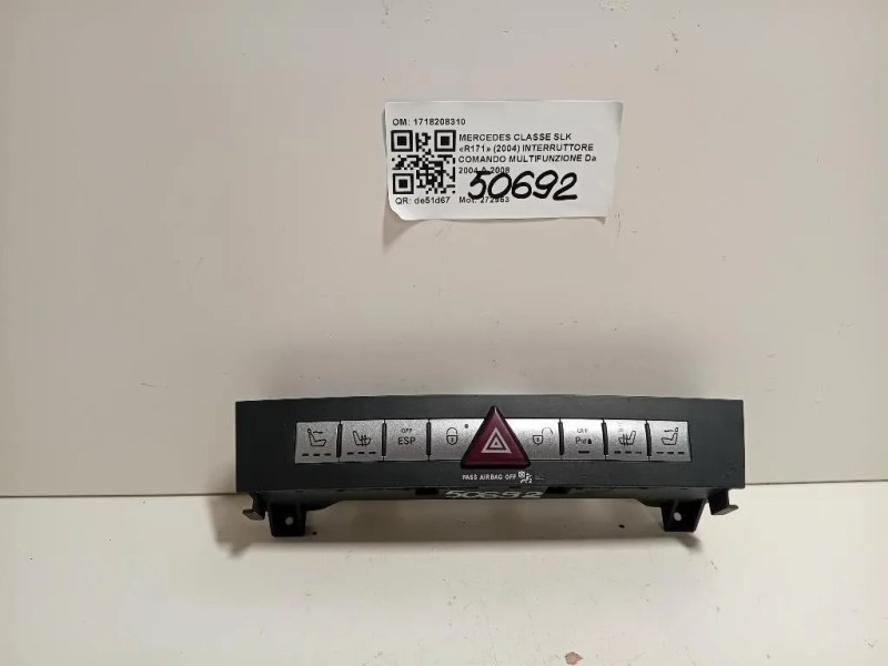 Interruttore Comando Multifunzione 1718208310 Mercedes Classe SLK R171 2004