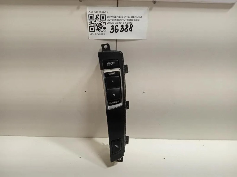 Interruttore ECO Drive 9202951-03 Bmw Serie 5 F10 Berlina 2010