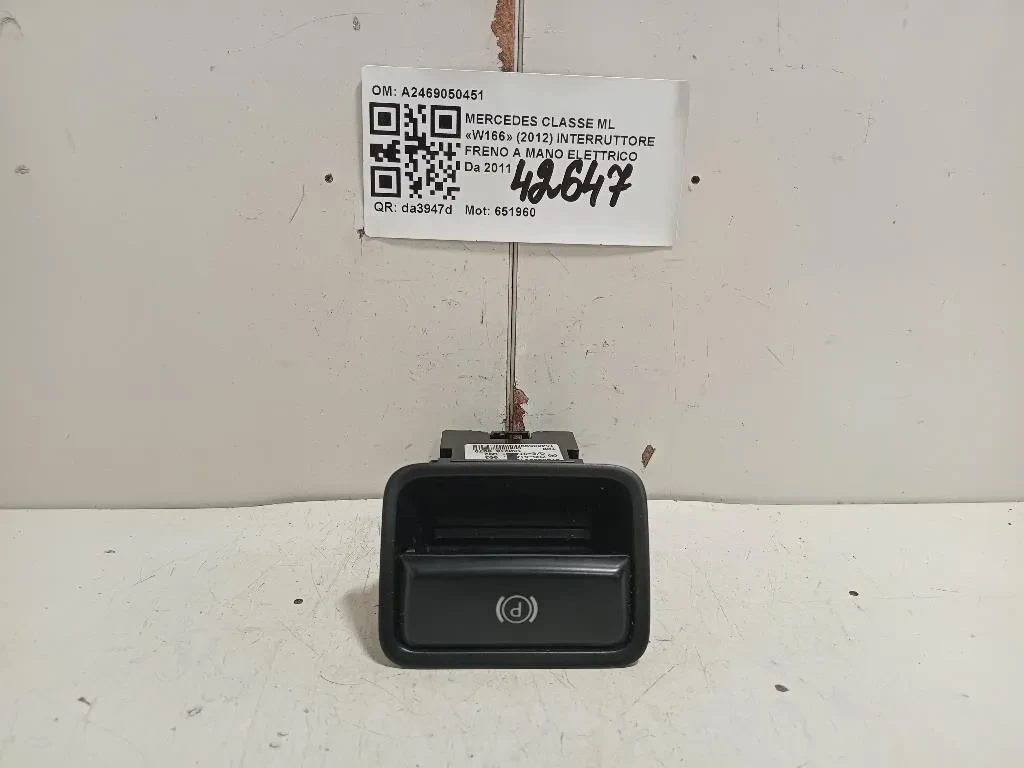 Interruttore Freno A MANO Elettrico A2469050451 Mercedes Classe ML W166 2012