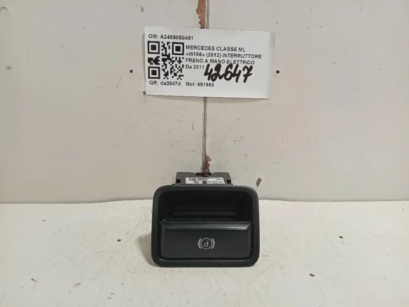 Interruttore Freno A MANO Elettrico A2469050451 Mercedes Classe ML W166 2012