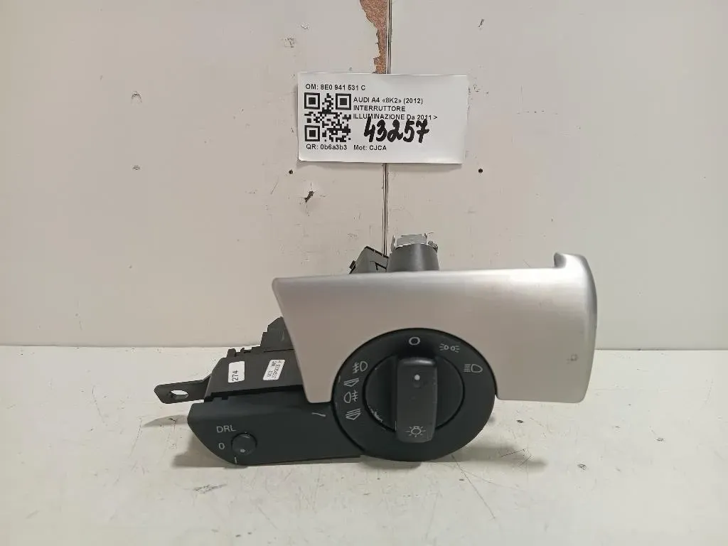 Interruttore Illuminazione 8E0 941 531 C Audi A4 8K2 2012