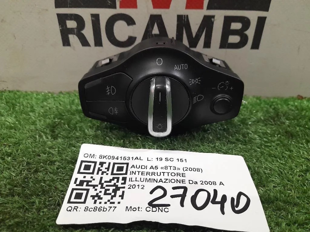 Interruttore Illuminazione 8K0941531AL Audi A5 8T3 2008