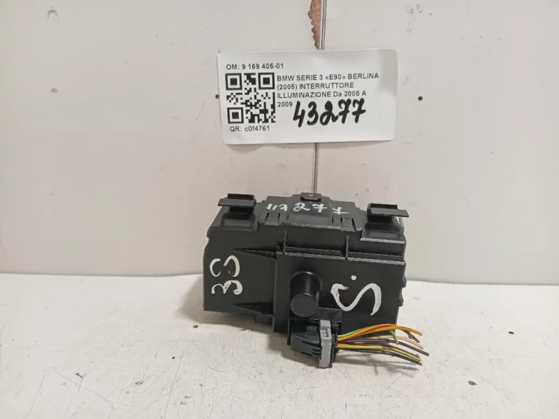 Interruttore Illuminazione 9 169 405-01 Bmw Serie 3 E90 Berlina 2005