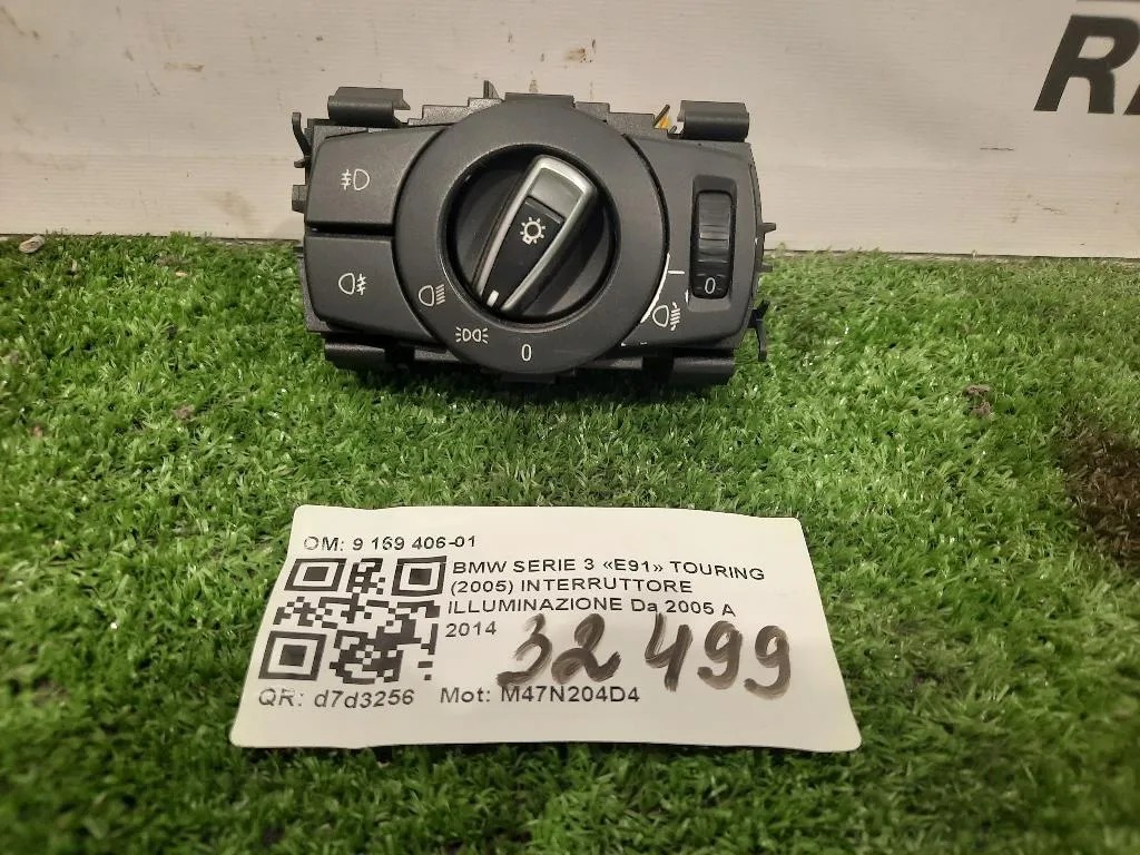 Interruttore Illuminazione 9 169 406-01 Bmw Serie 3 E91 Touring 2005