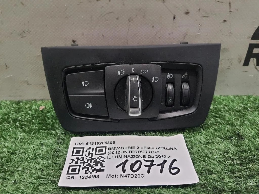Interruttore Illuminazione 61319265305 Bmw Serie 3 F30 Berlina 2012