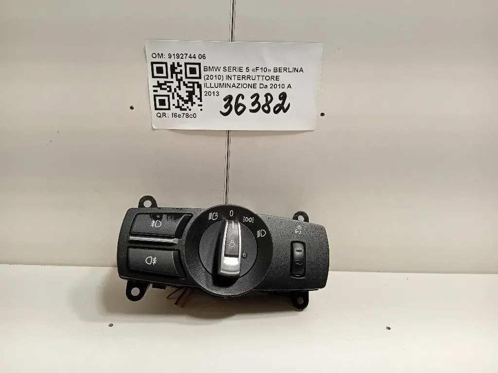 Interruttore Illuminazione 9192744 06 Bmw Serie 5 F10 Berlina 2010