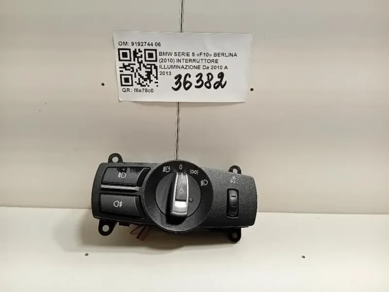 Interruttore Illuminazione 9192744 06 Bmw Serie 5 F10 Berlina 2010