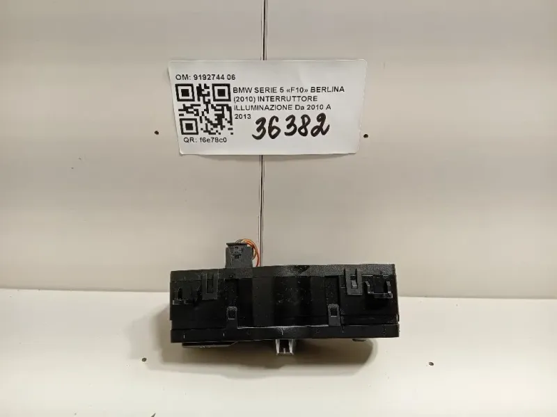 Interruttore Illuminazione 9192744 06 Bmw Serie 5 F10 Berlina 2010