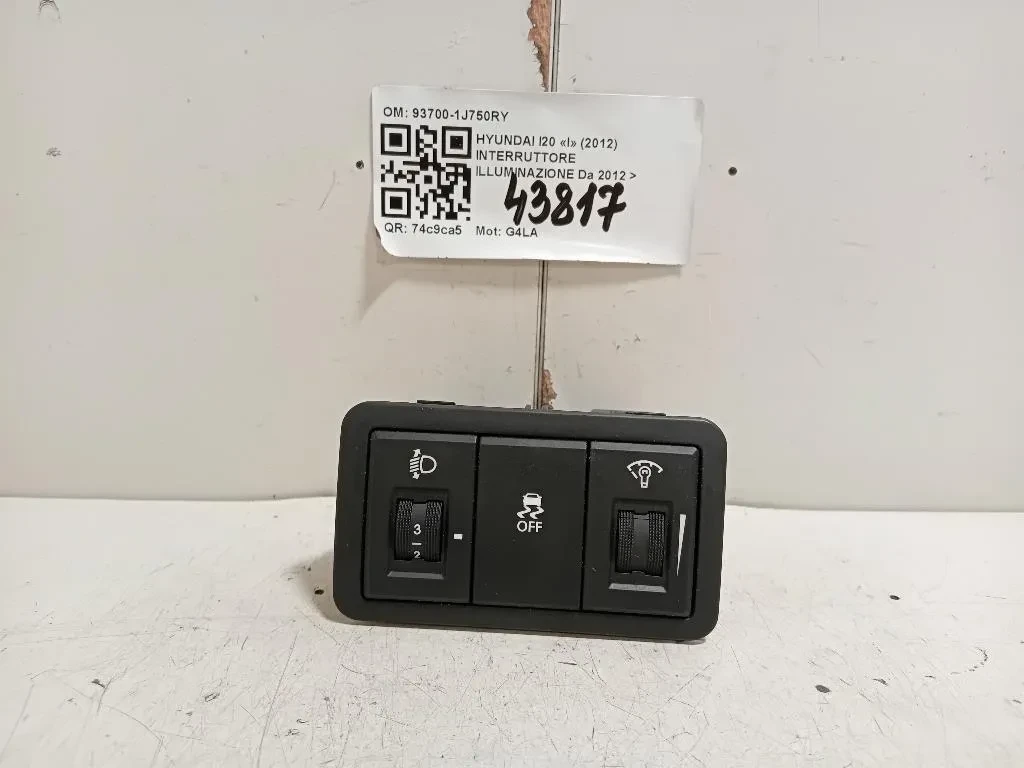 Interruttore Illuminazione 93700-1J750RY Hyundai I20 I 2012