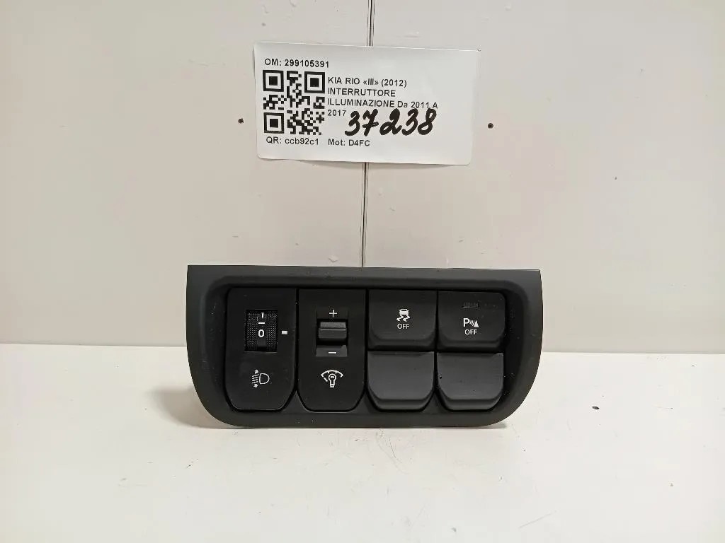 Interruttore Illuminazione 299105391 Kia RIO III 2012