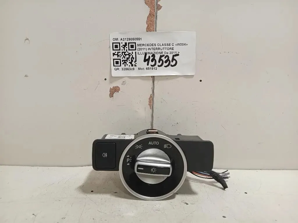 Interruttore Illuminazione A2129050551 Mercedes Classe C W204 2011
