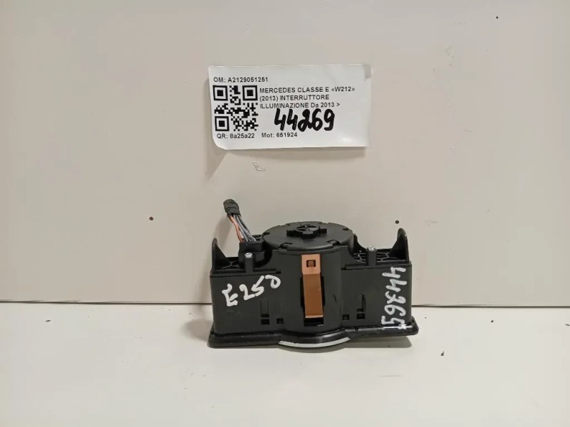 Interruttore Illuminazione A2129051251 Mercedes Classe E W212 2013