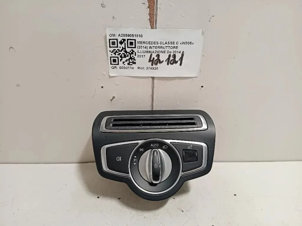 Interruttore Illuminazione A2059051810 Mercedes Classe GLC X253 2016