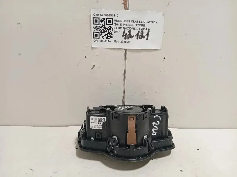Interruttore Illuminazione A2059051810 Mercedes Classe GLC X253 2016