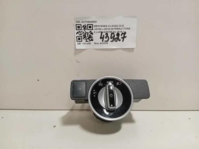Interruttore Illuminazione A2129050551 Mercedes Classe GLE W166 2015