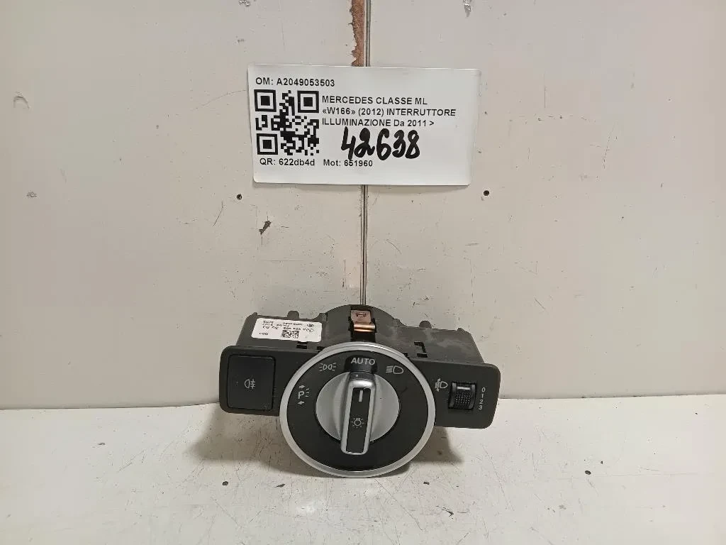 Interruttore Illuminazione A2049053503 Mercedes Classe ML W166 2012
