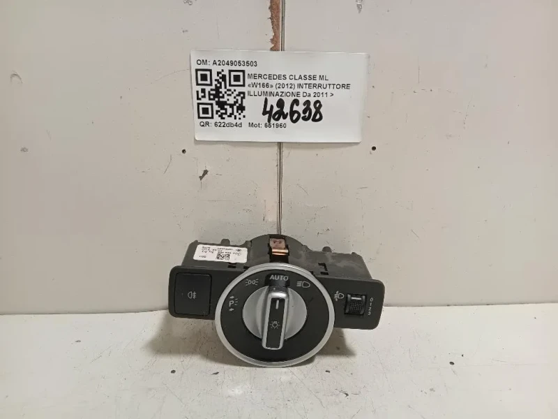 Interruttore Illuminazione A2049053503 Mercedes Classe ML W166 2012